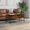 vidaXL - Salontafel - 100x50x45 - cm - bewerkt - hout - en - metaal - gerookt - eiken