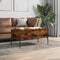 vidaXL - Salontafel - 100x50x45 - cm - bewerkt - hout - en - metaal - gerookt - eiken
