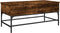 vidaXL - Salontafel - 100x50x45 - cm - bewerkt - hout - en - metaal - gerookt - eiken