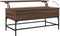 vidaXL - Salontafel - 100x50x45 - cm - bewerkt - hout - en - metaal - bruin - eikenkleur