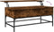 vidaXL - Salontafel - 100x50x45 - cm - bewerkt - hout - en - metaal - gerookt - eiken