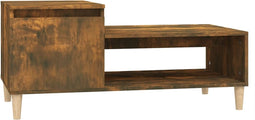 vidaXL - Salontafel - 100x50x45 - cm - bewerkt - hout - gerookt - eikenkleurig