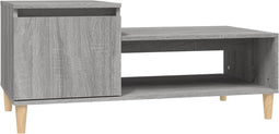 vidaXL - Salontafel - 100x50x45 - cm - bewerkt - hout - grijs - sonoma