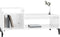 vidaXL - Salontafel - 100x50x45 - cm - bewerkt - hout - hoogglans - wit
