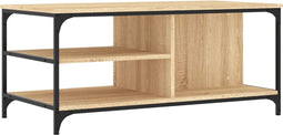 vidaXL - Salontafel - 100x50x45 - cm - bewerkt - hout - sonoma - eikenkleurig