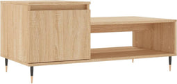 vidaXL - Salontafel - 100x50x45 - cm - bewerkt - hout - sonoma - eikenkleurig