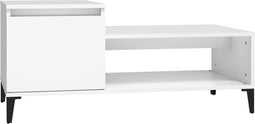 vidaXL - Salontafel - 100x50x45 - cm - bewerkt - hout - wit
