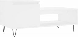 vidaXL - Salontafel - 100x50x45 - cm - bewerkt - hout - wit