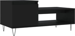 vidaXL - Salontafel - 100x50x45 - cm - bewerkt - hout - zwart