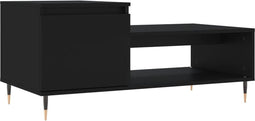 vidaXL - Salontafel - 100x50x45 - cm - bewerkt - hout - zwart