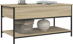 vidaXL - Salontafel - 100x50x50 - cm - bewerkt - hout - en - metaal - sonoma - eiken