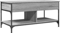vidaXL - Salontafel - 100x50x50 - cm - bewerkt - hout - en - metaal - grijs - sonoma
