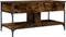vidaXL - Salontafel - 100x50x50 - cm - bewerkt - hout - en - metaal - gerookt - eiken