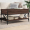 vidaXL - Salontafel - 100x50x50 - cm - bewerkt - hout - en - metaal - bruineikenkleur