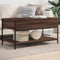 vidaXL - Salontafel - 100x50x50 - cm - bewerkt - hout - en - metaal - bruineikenkleur