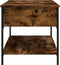 vidaXL - Salontafel - 100x50x50 - cm - bewerkt - hout - en - metaal - gerookt - eiken