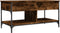 vidaXL - Salontafel - 100x50x50 - cm - bewerkt - hout - en - metaal - gerookt - eiken