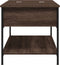 vidaXL - Salontafel - 100x50x50 - cm - bewerkt - hout - en - metaal - bruineikenkleur