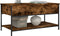 vidaXL - Salontafel - 100x50x50 - cm - bewerkt - hout - en - metaal - gerookt - eiken