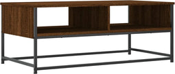 vidaXL - Salontafel - 100x51x40 - cm - bewerkt - hout - bruin - eikenkleur