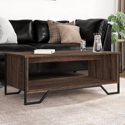 vidaXL - Salontafel - 100x51x40 - cm - bewerkt - hout - bruin - eikenkleur