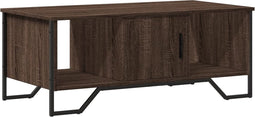 vidaXL - Salontafel - 100x51x40 - cm - bewerkt - hout - bruin - eikenkleur