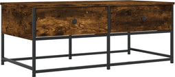 vidaXL - Salontafel - 100x51x40 - cm - bewerkt - hout - gerookt - eikenkleurig