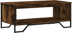 vidaXL - Salontafel - 100x51x40 - cm - bewerkt - hout - gerookt - eikenkleurig