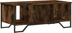 vidaXL - Salontafel - 100x51x40 - cm - bewerkt - hout - gerookt - eikenkleurig