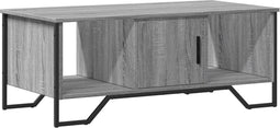 vidaXL - Salontafel - 100x51x40 - cm - bewerkt - hout - grijs - sonoma