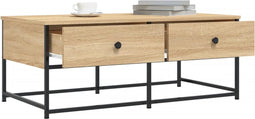 vidaXL - Salontafel - 100x51x40 - cm - bewerkt - hout - sonoma - eikenkleurig