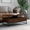 vidaXL - Salontafel - 100x51x45 - cm - bewerkt - hout - bruin - eikenkleur