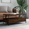 vidaXL - Salontafel - 100x51x45 - cm - bewerkt - hout - bruin - eikenkleur