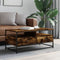 vidaXL - Salontafel - 100x51x45 - cm - bewerkt - hout - gerookt - eikenkleurig