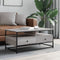 vidaXL - Salontafel - 100x51x45 - cm - bewerkt - hout - grijs - sonoma