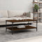 vidaXL - Salontafel - 100x55x40 - cm - bewerkt - hout - bruin - eikenkleur