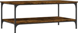 vidaXL - Salontafel - 100x55x40 - cm - bewerkt - hout - gerookt - eikenkleurig