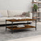 vidaXL - Salontafel - 100x55x40 - cm - bewerkt - hout - gerookt - eikenkleurig