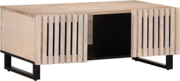 vidaXL - Salontafel - 100x55x40 - cm - massief - mangohout - wit