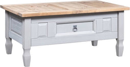 vidaXL - Salontafel - 100x55x44 - cm - Mexicaans - grenenhout - Corona-stijl - grijs
