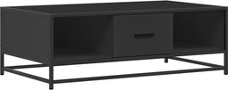 vidaXL - Salontafel - 100x57x35 - cm - bewerkt - hout - en - metaal - zwart