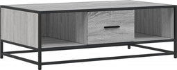 vidaXL - Salontafel - 100x57x35 - cm - bewerkt - hout - en - metaal - grijs - sonoma