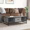 vidaXL - Salontafel - 100x57x35 - cm - bewerkt - hout - en - metaal - grijs - sonoma