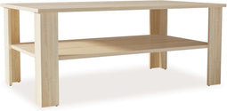 vidaXL - Salontafel - 100x59x42 - cm - bewerkt - hout - eikenkleurig
