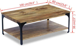 vidaXL - Salontafel - 100x60x38 - cm - mangohout