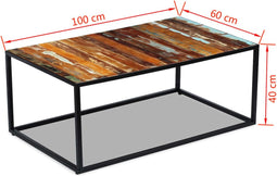 vidaXL - Salontafel - 100x60x40 - cm - massief - gerecycled - hout