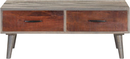 vidaXL - Salontafel - 100x60x40 - cm - massief - ruw - mangohout - grijs