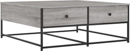 vidaXL - Salontafel - 100x99x40 - cm - bewerkt - hout - grijs - sonoma