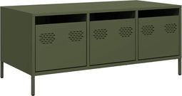 vidaXL - Salontafel - 101,5x50x43,5 - cm - koudgewalst - staal - olijfgroen