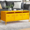 vidaXL - Salontafel - 101,5x50x43,5 - cm - koudgewalst - staal - mosterdgeel